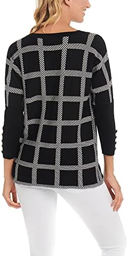 Cable \u0026 Gauge Womens 3/4 Sleeve Sweater 