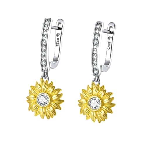 Pendientes de girasol hipoalergénicos para evitar alergias en orejas