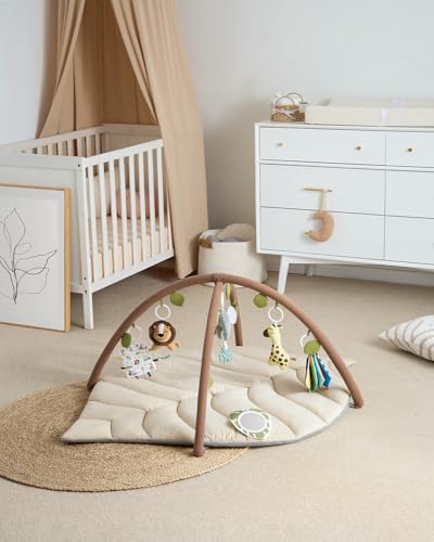 image for Blissful Diary Baby Play Gym & Activity Mat, Leaf Shaped Baby Tummy Ti