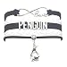 HHHbeauty Penguin Leather Infinity Love Bracelet Gifts For Women, Men, Adult Penguin Lovers, Party, Vacation (Black and White)