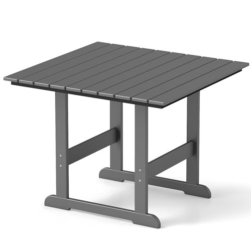 GREENVINES Outdoor-Dining-Table | 35” | HDPE | Patio Furniture | Connectable Square Tables for 4 | Slatted | All-Weather | for Poolside Backyard Gar