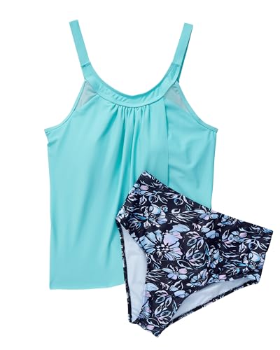 Image of SUUKSESS Women Tummy Control Tankini Bathing Suit Ruffle High Waisted Swimsuit