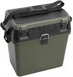 PHOENIX - Scatola da pesca 2 in 1 con seduta, portaoggetti, organizer - 4 scomparti richiudibili con bottone a pressione, tracolla, sponning, pesca sul ghiaccio - PUD321