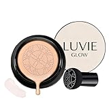Luvie Glow Foundation Cushion, 2026 New Mushroom Head Air Cushion CC Cream, Air Cushions Foundation Moisturizing Concealer Brighten Long-Lasting for All Skin Types (Ivory)