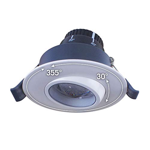 Image of Armacost Lighting 223811 Gimbal Recessed Articulating LED Puck, Brushed Steel, Bright White Light