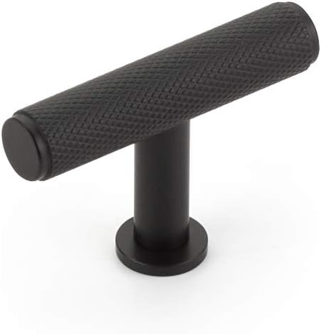 Schaub Pub House Collection 2 in. (51mm) Knurled T-Knob, Matte Black - 5001-MB