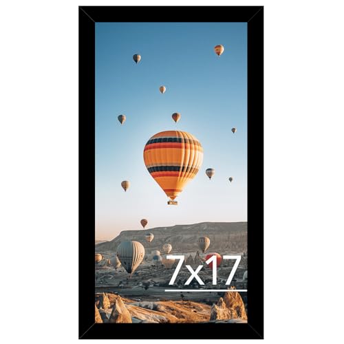 Image of JCJMY 7x17 Picture Frame Black for Poster Photo Picture, Horizontal and Vertical Formats for Wall Hanging, 7 x 17 Wall Gallery Poster Photo Frame for 7 by 17 Photos Posters, Black