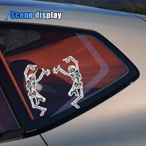 Image of Skeleton Bumper Sticker Decal, 6.0 inch Trippy Grateful Steal Your Face Rock Band Dancing Halloween Skull Car Decal for Car, Window, Refrigerator, Mirror, Laptop, Truck (3PCS)
