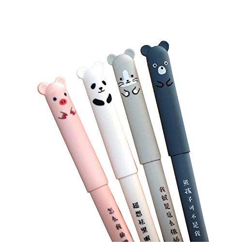 8 bolígrafos gel borrables diseño kawaii animales