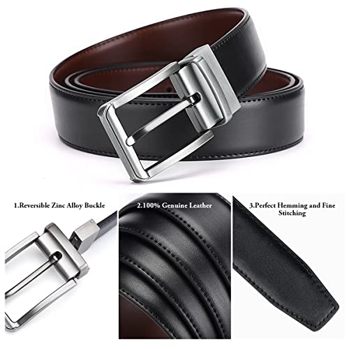 Reversible Genuine Leather Belt – Classic Foldable Design for Jeans or Casual Pants3