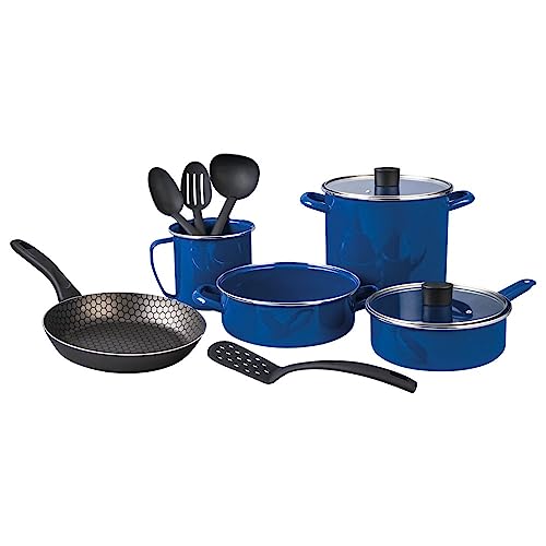 Cinsa 11-Piece Cookware Set, Enamel on Steel, Compatible with Gas, Induction & Electric Stoves