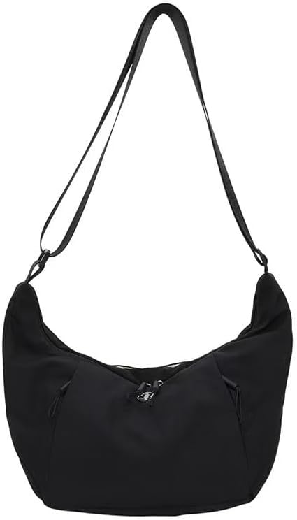 Haneulbit White Waterproof Crossbody Bag, Adjustable Shoulder Bag, Large Capacity