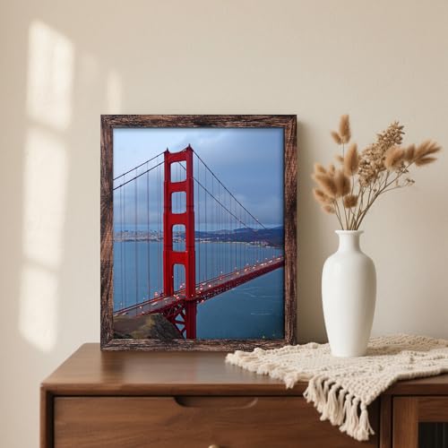 Image of BESCRCL 22x28 Picture Frame Brown, Poster Frames Wall Hanging, Display Pictures 22 x 28 without Mat, 1 Pack