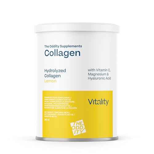 Colágeno con Magnesio, Vitmina C y Ácido Hialurónico | Sabor Limon, 360g | 36 dosis | Cabello, Uñas, Tendones, Ligamentos, músculos y articulaciónes | Formato Ahorro | The Oddity Supplements