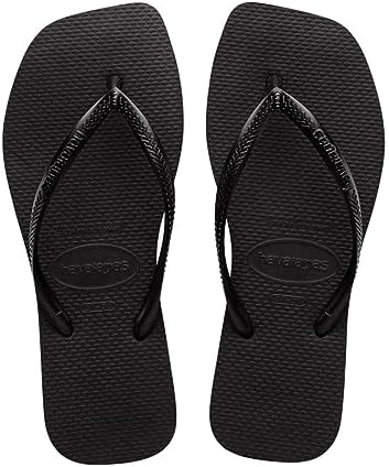 Havaianas Womens Slim Square Flip Flops Sandals Black