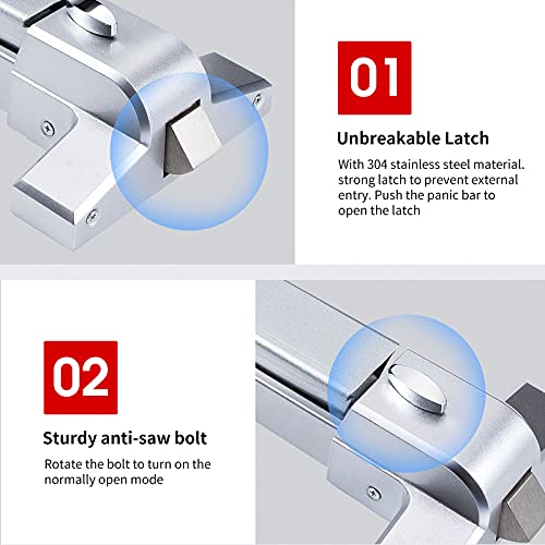 Coolous Smartcoolous Door Push Bar Panic With Alarm Exit Device With Exterior Lever Emergency Lock,Commercial Emergency Panic Exit For Wood & Metal Door(Alarm Function) #TOP1