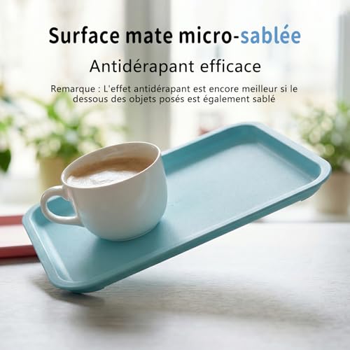 5PCS Plateaux de Service Rectangulaires, Plateaux en Plastique 24,5x17,5cm, Antidérapant Service Plateau, Petit Plateau Decoratif, Plateau Repas pour Petit Déjeuner, Cuisine, Café, Hôtel – vue 3