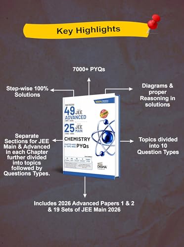 Image of Disha Errorless 49 Years JEE Advanced (1978 - 2026) & 25 Year JEE Main (2002 - 2026) CHEMISTRY Chapter-wise & Topic-wise PYQs Book 22nd Edition | Solved Papers Question Bank in NCERT Flow for JEE 2026
