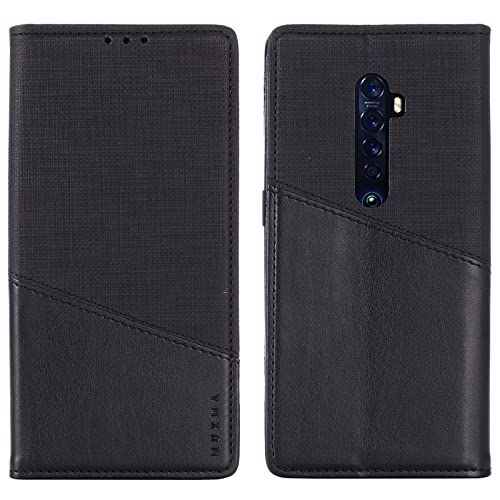 Feyten Cover per Oppo Reno 2, Custodia Portafoglio per Oppo Reno 2, Cover a Libro Flip Protettiva Caso Custodia in Pelle Kickstand Slot, Magnetica Antiurto Cover per Oppo Reno 2 (Nero)
