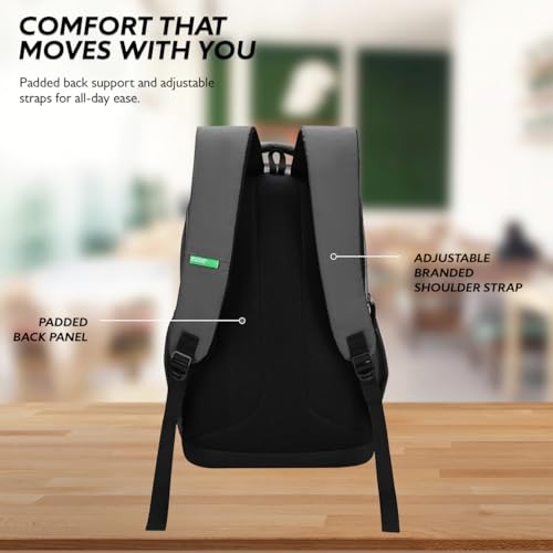 Image of United Colors of Benetton Unisex High-School Backpack METAVERSE - GREY | 3-Compartment Large Capacity Bag with Airmesh Padding | Backpack for School Girls & Boys | 33L Capacity