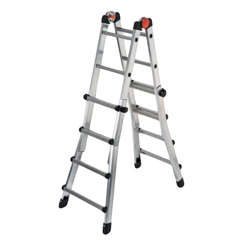 SCALA TELESCOPICA 4+4 PEPPINA - IN ALLUMINIO 8+8 - max 377 cm - Made in Italy GIERRE