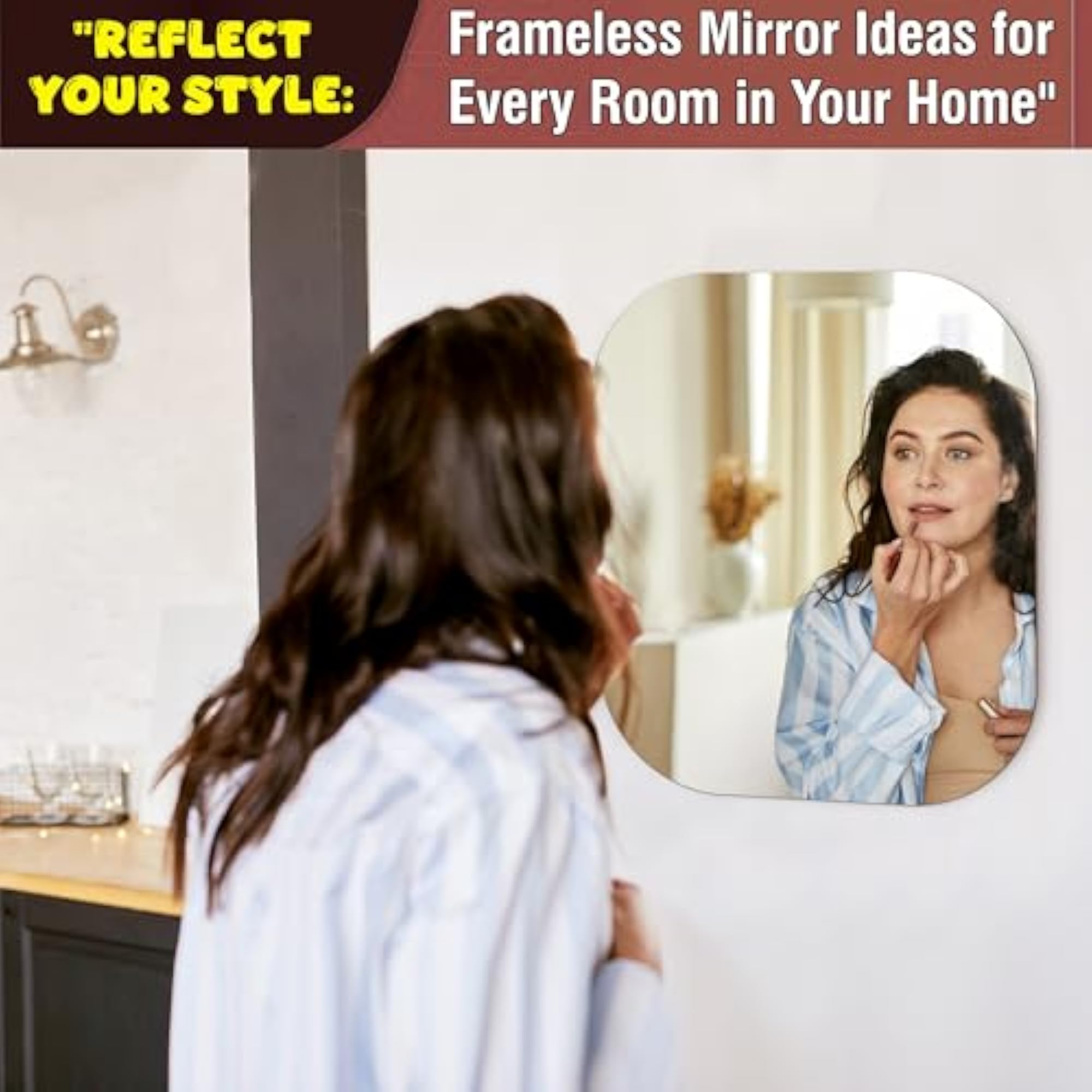Frameless Decorative Mirror for Bathroom Wall