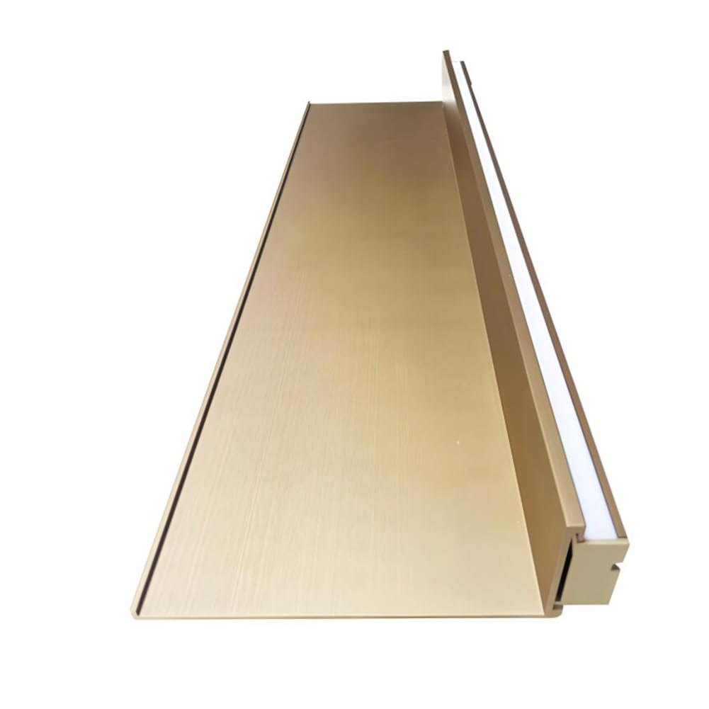 1 mensola da parete a LED sospesa, in alluminio, color oro, 80 x 20 cm, moderna soluzione decorativa per camera da letto e soggiorno, elegante soluzione espositiva
