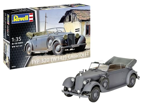 Revell 03354 Type 320 (W142) Cabriolet Échelle 1:35 Unbuilt/Unpainted Plastic Model Kit, Molded Colour, 14.1 cm x 5 cm x 4.5 cm