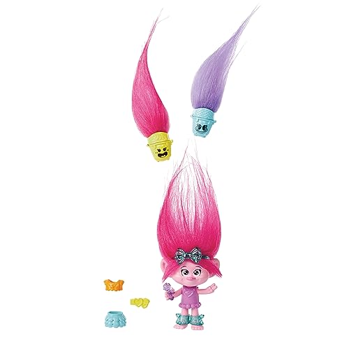 Mattel Trolls 3, Figurine Poppy Hair Pops à Fonction Avec Vêtements Amovibles, 2 Hair Pops Et Accessoires Surprises Inclus, Jouet Enfant, A Partir De 3 Ans,...
