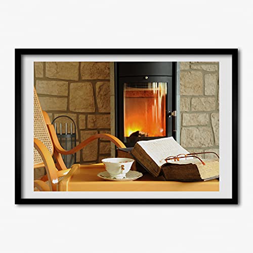 Tableau moderne 70x50 cm Tulup avec cadre en bois robuste Kominek