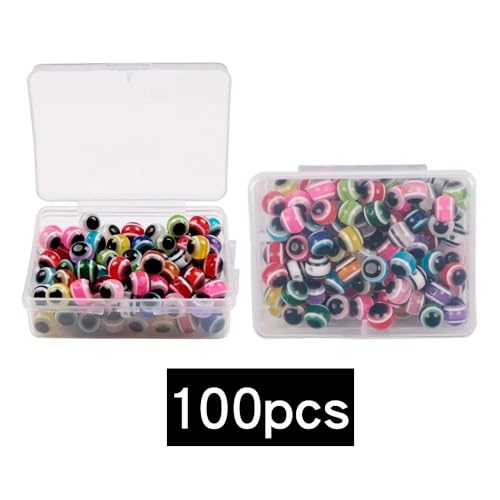 400 piezas caja de cuentas ojo de pez 3D multicolor miniatura 3