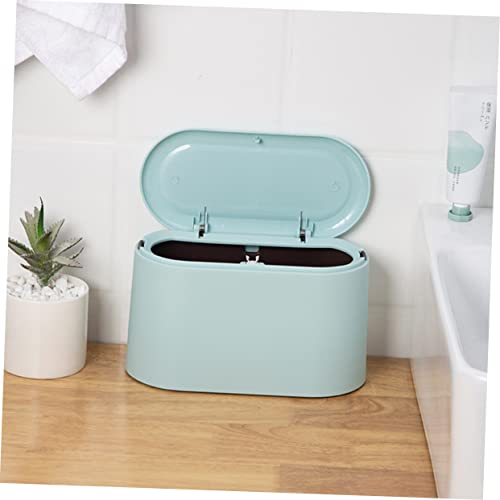 Mini poubelle bureau plastique anti odeur avec couvercle éjection compact - 4