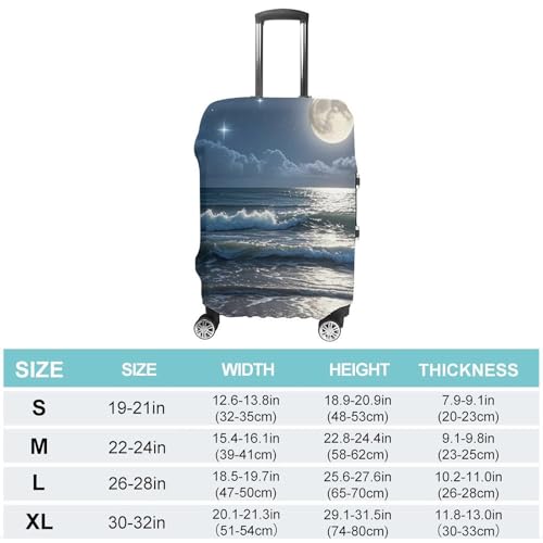 Night Ocean Printed Luggage Cover Protector, Fits 18-32 Inch Luggage2