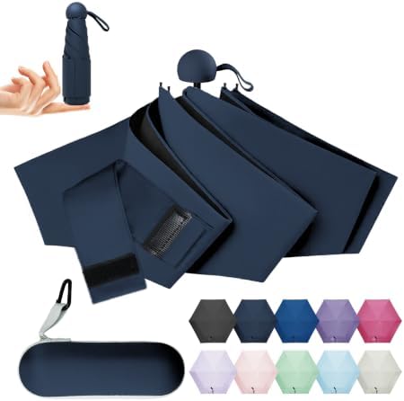 LILAC Mini Regenschirm Leicht & Kompakt, UPF 100+ UV-Schutz Taschenschirm | Für Damen, Herren & Kinder. 90cm Spannweite. Inkl. Hartschalen-Etui & Karabiner. Ideal als Kleiner Reise