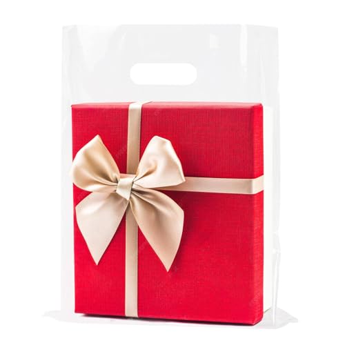 Clear Shopping Bags,9x12 inches, 100 Pack, Plastic Retail Merchandise Bags, Tear Resistant, Durable, Anti-Stretch, Retail, Merchandise, Gift Packaging (9 * 12 inch 100 Pack)