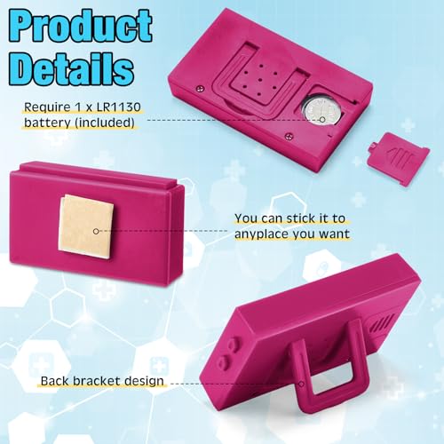 Image of Frienda 3 Pieces Mini Digital Clock Small Digital Clock Stick on Battery Operated Self Adhesive Bracket for Car Dashboard Fridge (White,Blue,Red)