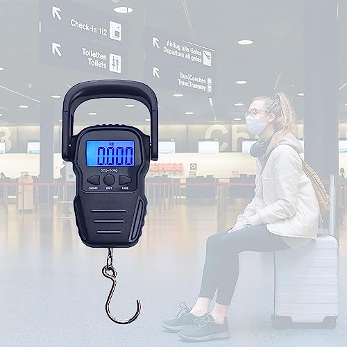 DIUDIU CAT Fishing Scale,Max 110lb/50kg Luggage Scale Backlit LCD Screen Portable Electronic Balance Digital Fish Hook Hanging Scale with Measuring Tape Ruler - Image 7