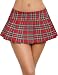 Avidlove Women Role Play Mini Plaid Skirt Polyester Red Sexy Schoolgirl Lingerie Red (FBA) XL = US L