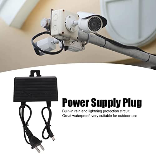 12V 2A CCTV Camera Power Supply Adapter, Waterproof Outdoor AC 100-240V to DC 12V Wall Mount Power Supply for Security Surveillance Cameras DVR NVR LED Strip (US Plug)