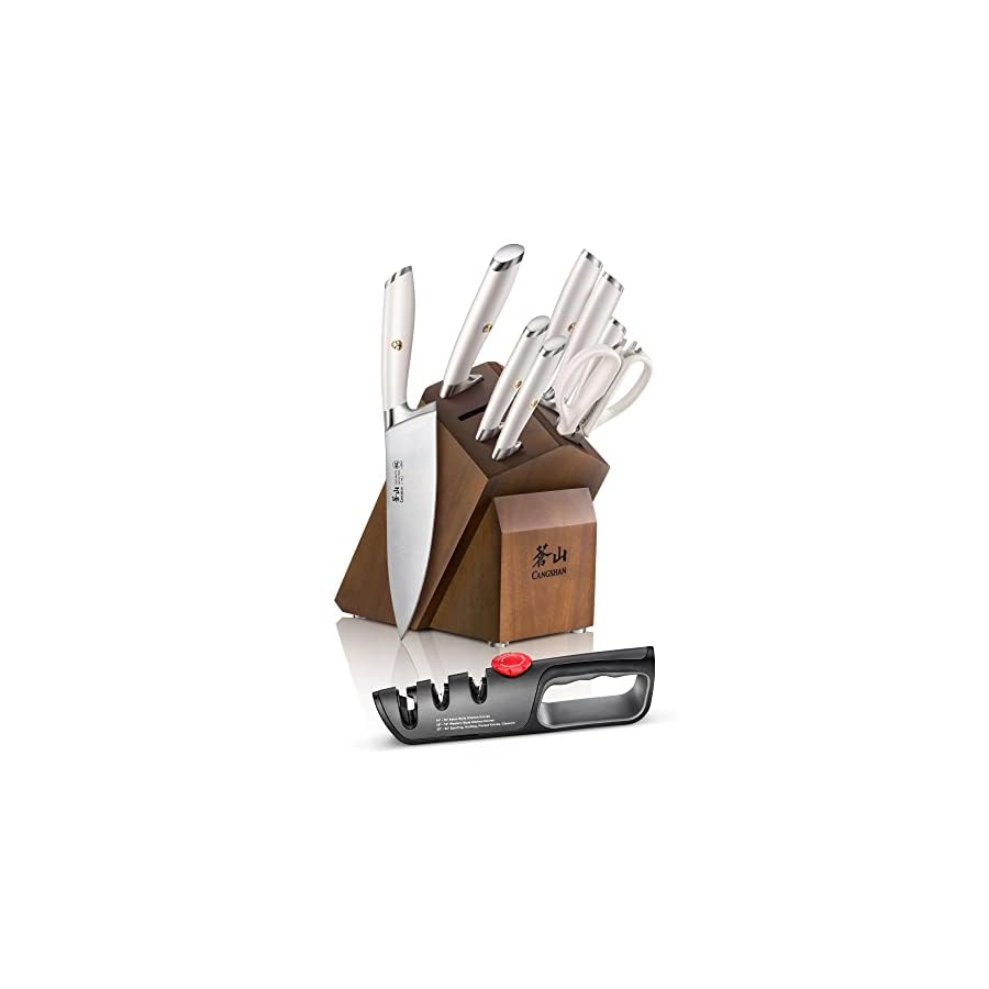 Cangshan L1 Series 10-Piece Knife Block Set, Forged German Steel, 1027532