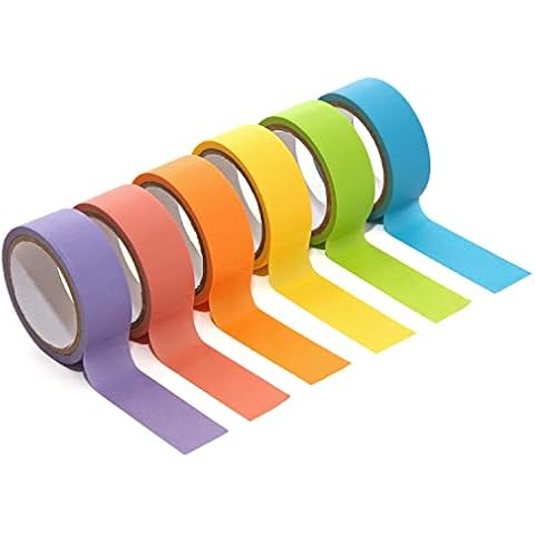 Zink Washi Tape Set with Full Rainbow of Pastel Colors, Colourful Cover