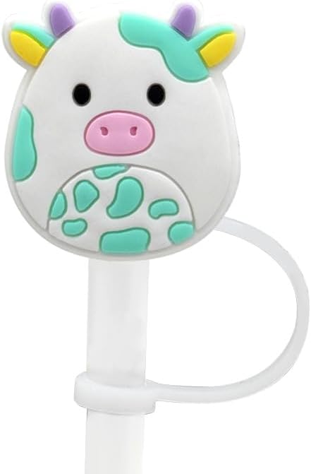 Miniatura 2 de Tapa grande de paja de vaca vaquera de 0.394 in para Stanley Cup de 40 oz 30 oz de silicona de dibujos animados de paja tapas de paja tapas