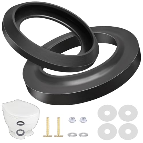 TeegRoow RV Toilet Seal Kit Replacement for Thetford Toilet Parts - 34120 Leak Proof Waste Ball Seal and 12524 Floor Seal Kit Fit for Aqua Magic Style Plus Style II Style Lite & Residence Toilets
