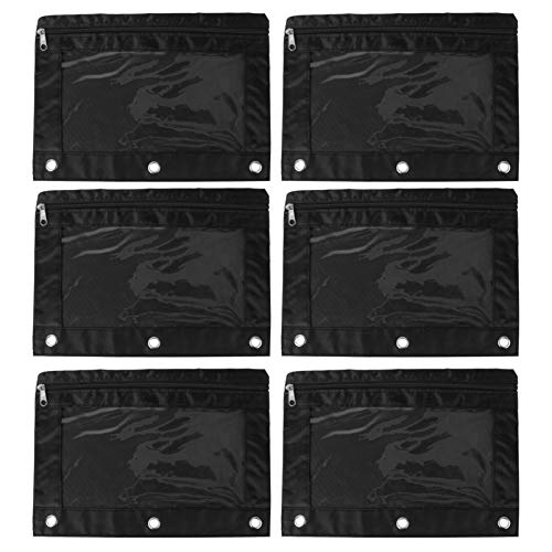 NICEXMAS Saco de Papelaria 6Pcs B5 Com Pasta de Papelaria Com 3 Furos Com Zá­per Transparente para A