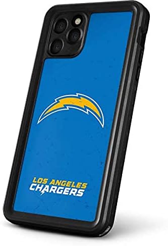 Skinit Waterproof Phone Case Compatible with iPhone 11 Pro - Officially Licensed NFL Los Angeles Chargers - Alternate Distressed Design Blue