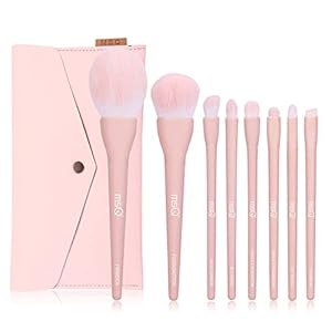 MSQ Makeup Brushes, 8 Pieces, Popular, Makeup Brushes, Eyeshadow Brushes, Storage Pouch, Premium Fiber Hair, Super Soft, Everyday Makeup, Portable, Sensitive Skin Applicable Makeup Brush Set, Gift Selection (Pink)