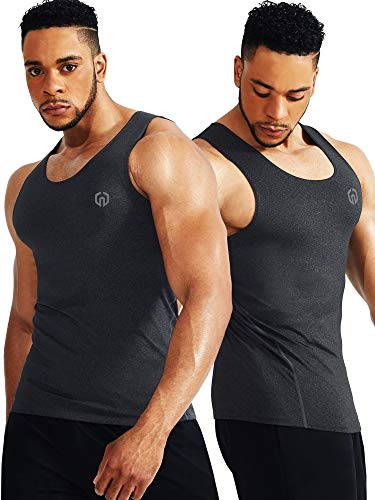 Image of NELEUS Men's 3 Pack Athletic Compression Under Base Layer Sport Tank Top