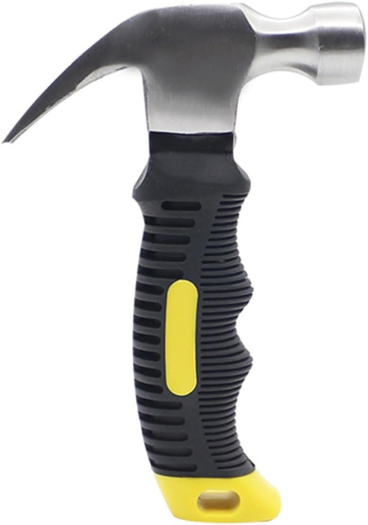 Mini Claw Hammer with Anti Skid Handle for Home Nail Pulling | High Carbon Steel and Plastic, Wear Resistant Build, Compact Short Handle, Multi Purpose Use