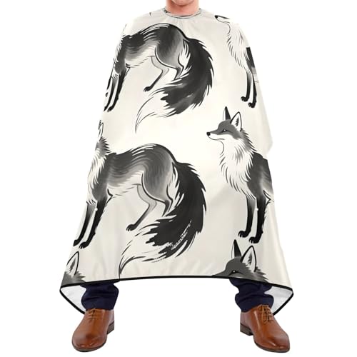 Capa para Corte de Cabello Qilmy Fox Patrón Impermeable 65 x 55 in miniatura 1