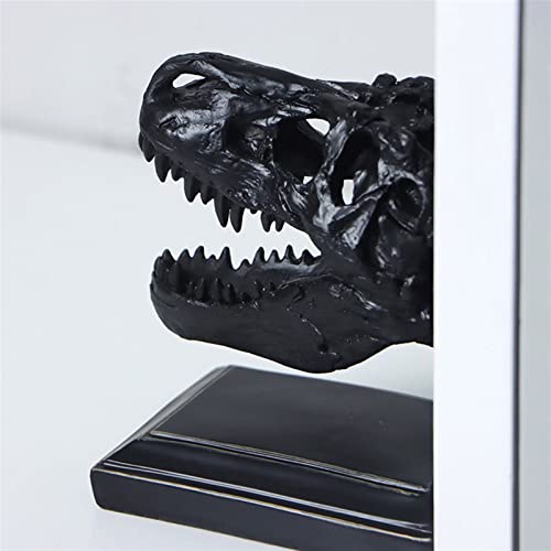 Sujetalibros de dinosaurio negro para evitar la caída de libros en estantes 4